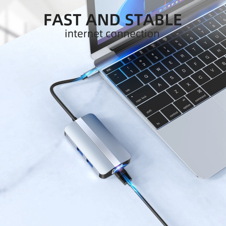 Station d'accueil multifonction 6 en 1 USB-C / Type-C vers USB HUB adaptateur BYL-2203