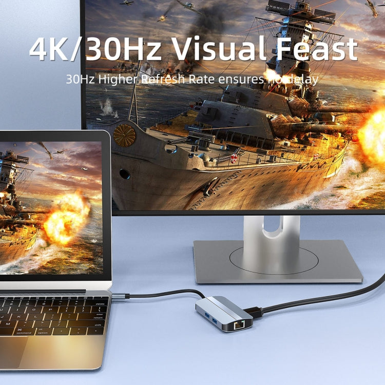 Station d'accueil multifonction 6 en 1 USB-C / Type-C vers USB HUB adaptateur BYL-2203