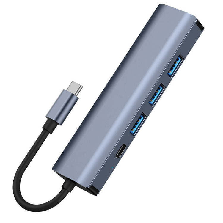 Station d'accueil multifonction 5 en 1 USB-C / Type-C vers USB HUB adaptateur avec port réseau 1000M, BYL-2302