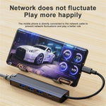 Station d'accueil multifonction 5 en 1 USB-C / Type-C vers USB HUB adaptateur avec port réseau 1000M, BYL-2302