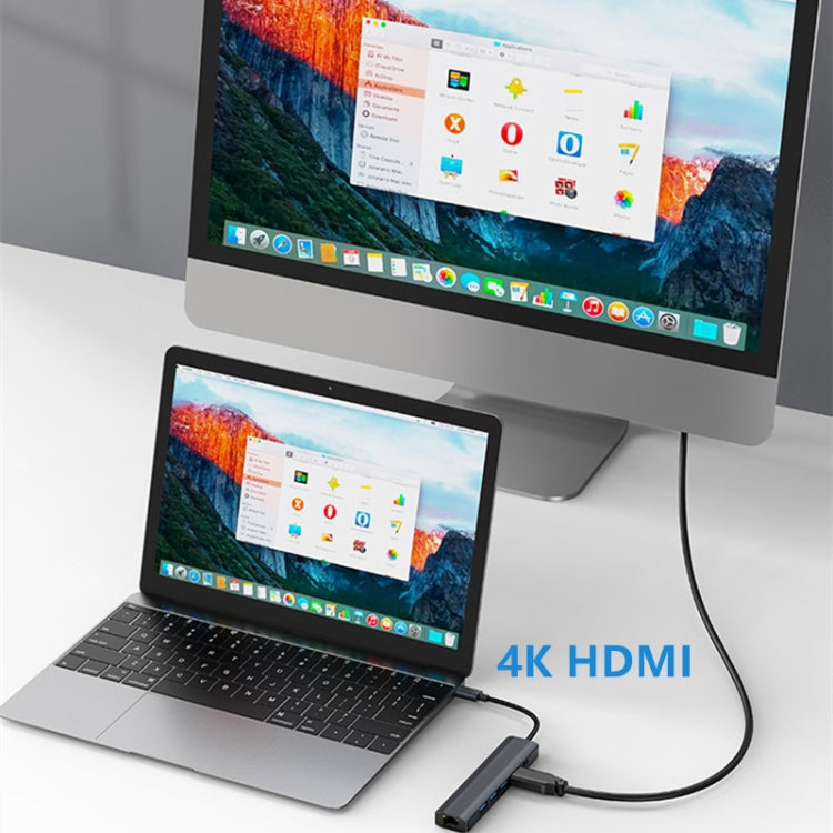 Station d'accueil multifonction 6 en 1 USB-C / Type-C vers USB HUB adaptateur avec port réseau 1000M, BYL-2210