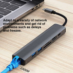 BYL-2303 7 in 1 USB-C / Type-C to USB Multifunctional Docking Station HUB Adapter, BYL-2303