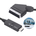 Convertisseur Scart vers HDMI Compatible, Adaptateur Câble Vidéo Audio, Scart vers HDMI