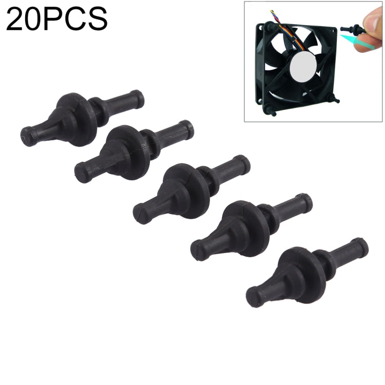 20 pièces Vis en caoutchouc silicone amortisseur anti-vibration 29,9 mm pour ventilateur d’ordinateur, 20 pièces 29,9 mm