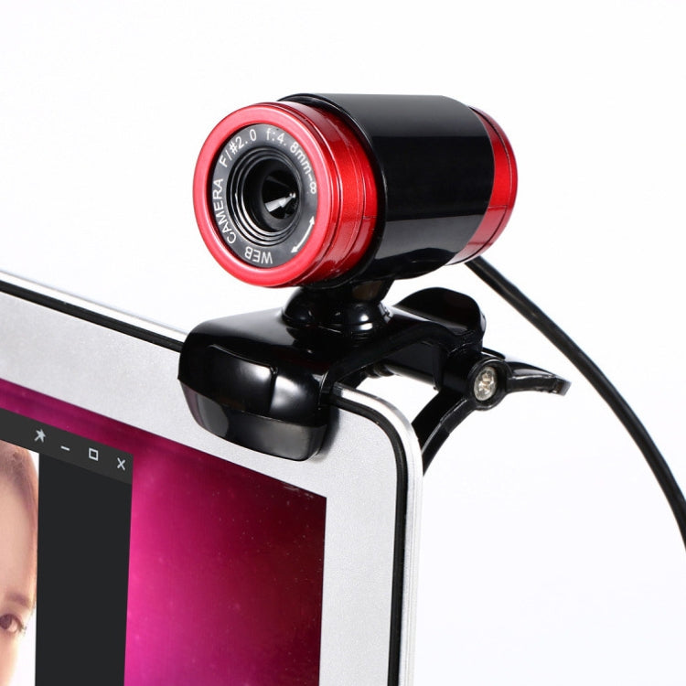Webcam HD 480P 30fps HXSJ A860 pour ordinateur de bureau/portable, avec microphone absorbant le son de 10 m, longueur : 1,4 m, A860 Gris, A860 Bleu, A860 Rouge, A860 Rouge + Noir, A860 Noir