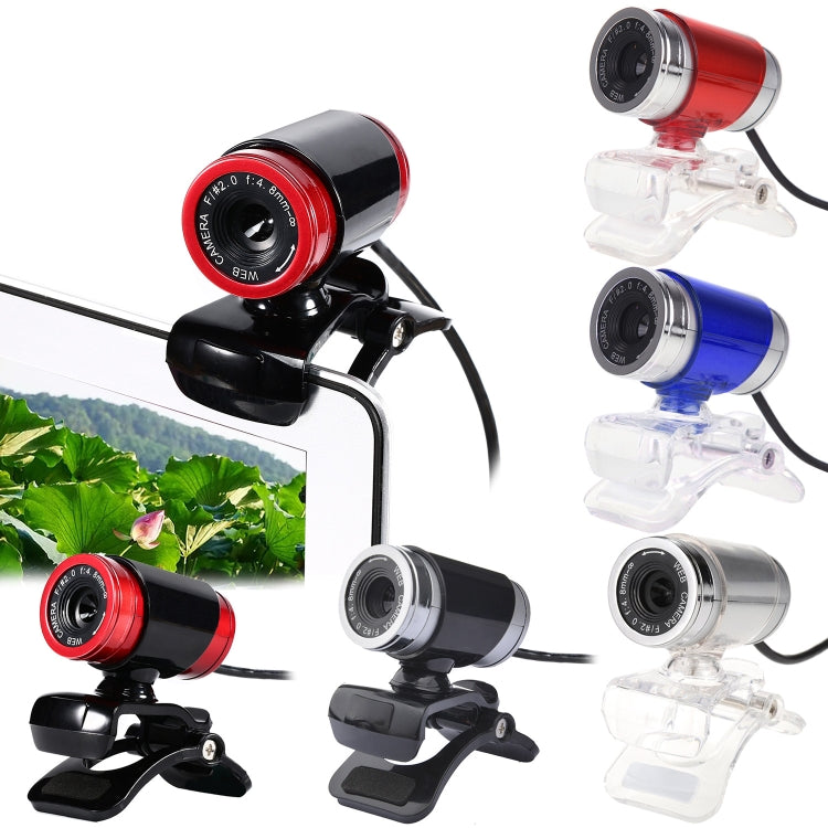 Webcam HD 480P 30fps HXSJ A860 pour ordinateur de bureau/portable, avec microphone absorbant le son de 10 m, longueur : 1,4 m, A860 Gris, A860 Bleu, A860 Rouge, A860 Rouge + Noir, A860 Noir