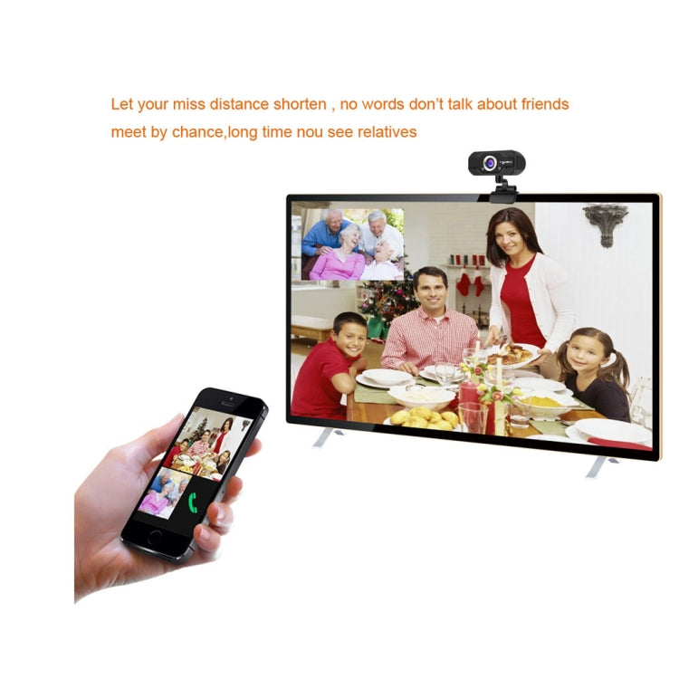 Webcam HD 720P HXSJ S50 30fps 100 mégapixels pour ordinateur de bureau / portable / Smart TV, avec microphone à absorption acoustique de 10 m, longueur de câble : 1,4 m, S50