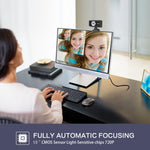 Webcam HD 720P HXSJ S90 30fps 1 mégapixel pour ordinateur de bureau / portable / TV Android, avec microphone absorbant le son de 8 m, longueur du câble : 1,5 m, S90