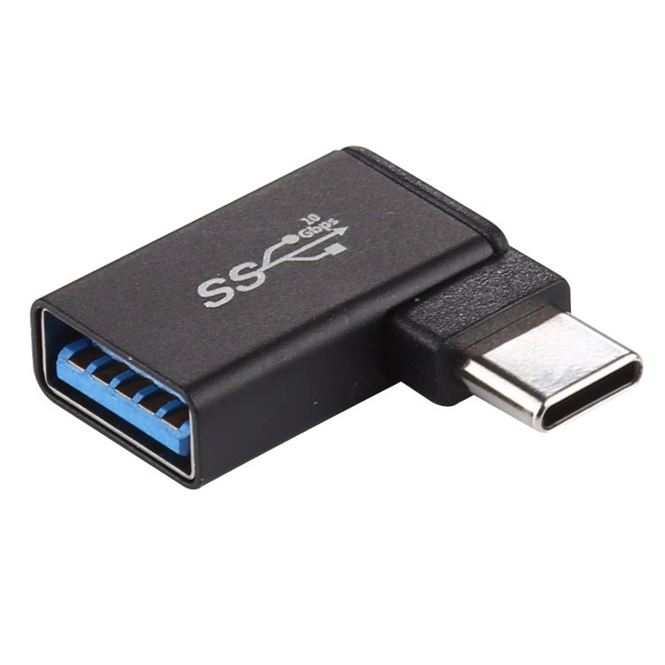 Adaptateur en alliage d’aluminium Type-C / USB-C mâle vers USB 3.2 femelle à angle de 90 degrés, Type-C mâle vers USB 3.2 femelle
