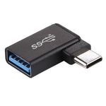 Adaptateur en alliage d’aluminium Type-C / USB-C mâle vers USB 3.2 femelle à angle de 90 degrés, Type-C mâle vers USB 3.2 femelle
