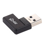 Adaptateur en alliage d’aluminium Type-C / USB-C femelle vers USB 3.0 mâle à angle de 90 degrés, Type-C femelle vers USB 3.0 mâle