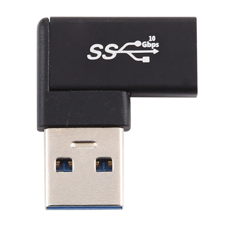 Adaptateur en alliage d’aluminium Type-C / USB-C femelle vers USB 3.0 mâle à angle de 90 degrés, Type-C femelle vers USB 3.0 mâle