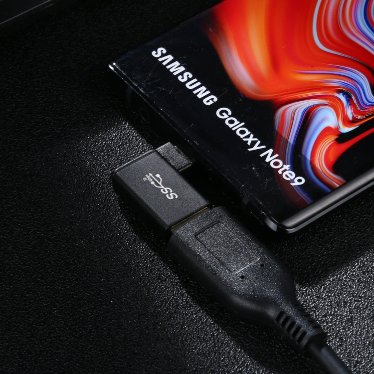 Adaptateur en alliage d’aluminium Type-C / USB-C femelle vers USB 3.0 mâle à angle de 90 degrés, Type-C femelle vers USB 3.0 mâle