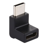 Adaptateur en alliage d’aluminium Type-C / USB-C mâle vers Type-C / USB-C femelle à angle de 90 degrés, Type-C mâle vers Type-C femelle