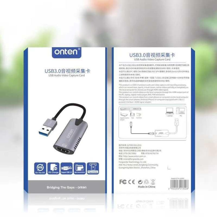 Carte de capture audio vidéo USB3.0 Onten US302, US302
