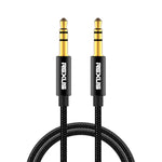 Câble audio stéréo REXLIS 3629 jack 3,5 mm mâle vers mâle plaqué or pour autoradio AUX, appareils numériques standard AUX 3,5 mm, longueur : 1,8 m