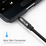 Câble audio stéréo REXLIS 3629 jack 3,5 mm mâle vers mâle plaqué or pour autoradio AUX, appareils numériques standard AUX 3,5 mm, longueur : 1,8 m