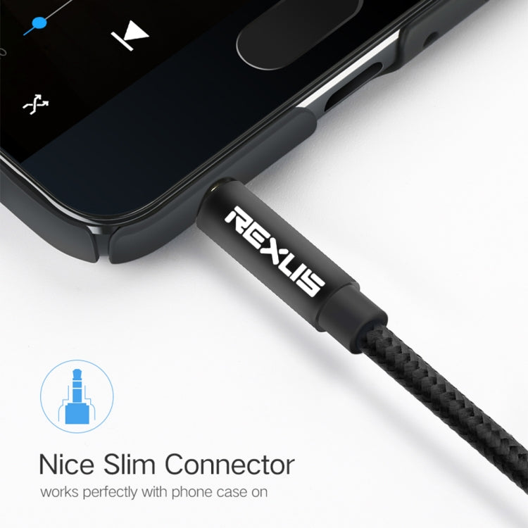 Câble audio stéréo REXLIS 3629 jack 3,5 mm mâle vers mâle plaqué or pour autoradio AUX, appareils numériques standard AUX 3,5 mm, longueur : 1,8 m