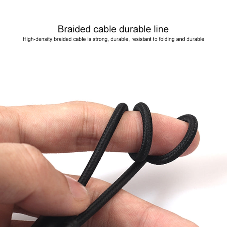 Câble audio tressé coton noir REXLIS 3635 jack 3,5 mm mâle vers double RCA plaqué or pour interface d'entrée RCA haut-parleur actif, longueur : 1,8 m