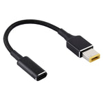 Adaptateur PD 100W 18,5-20V prise carrée vers USB-C / Type-C câble en nylon tressé pour ordinateur portable Lenovo
