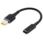 Adaptateur PD 100W 18,5-20V prise carrée vers USB-C / Type-C câble en nylon tressé pour ordinateur portable Lenovo