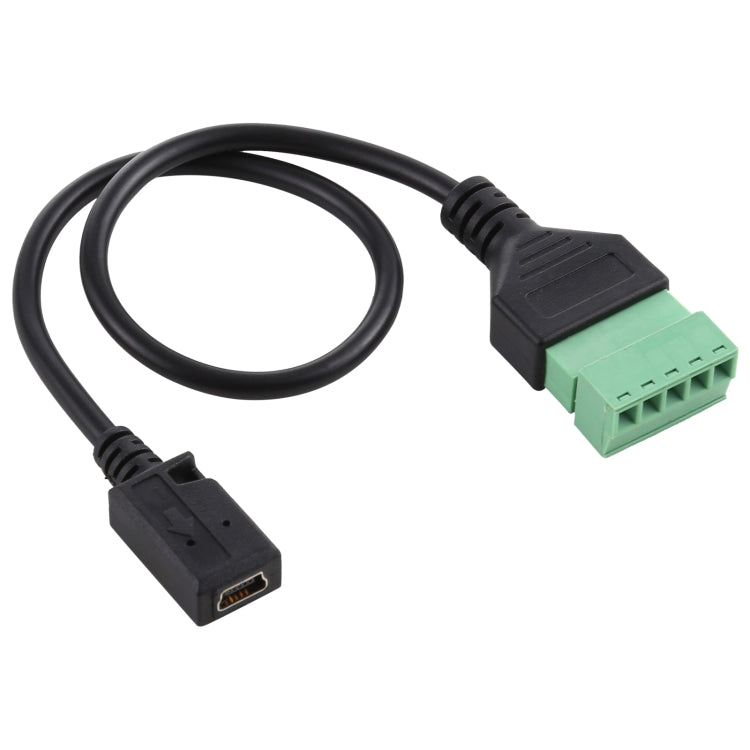 Câble adaptateur connecteur USB sans soudure femelle mini 5 broches vers bornes enfichables 5 broches, longueur : 30cm, femelle mini 5 broches