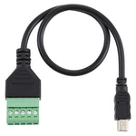 Câble adaptateur connecteur USB sans soudure mâle mini 5 broches vers bornes enfichables 5 broches, longueur : 30cm, mâle mini 5 broches