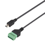 Câble adaptateur connecteur USB sans soudure mâle mini 5 broches vers bornes enfichables 5 broches, longueur : 30cm, mâle mini 5 broches