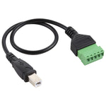 Câble adaptateur connecteur USB sans soudure mâle USB Type-B vers bornes enfichables 5 broches, longueur : 30cm, mâle USB Type-B
