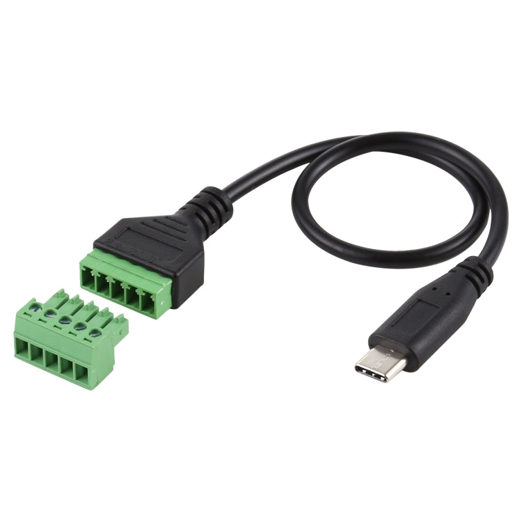 Câble adaptateur connecteur USB sans soudure mâle USB-C / Type-C vers bornes enfichables 5 broches, longueur : 30cm, mâle Type-C