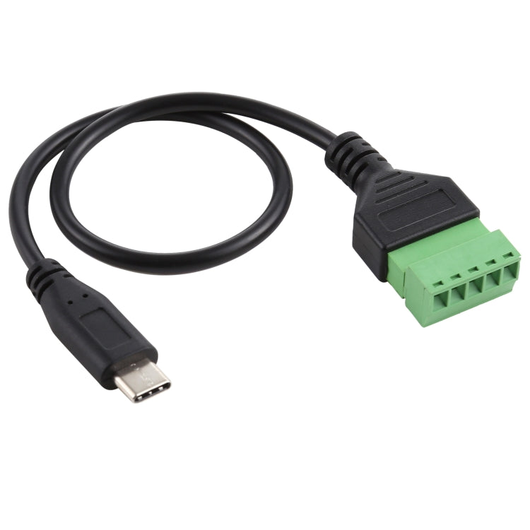 Câble adaptateur connecteur USB sans soudure mâle USB-C / Type-C vers bornes enfichables 5 broches, longueur : 30cm, mâle Type-C