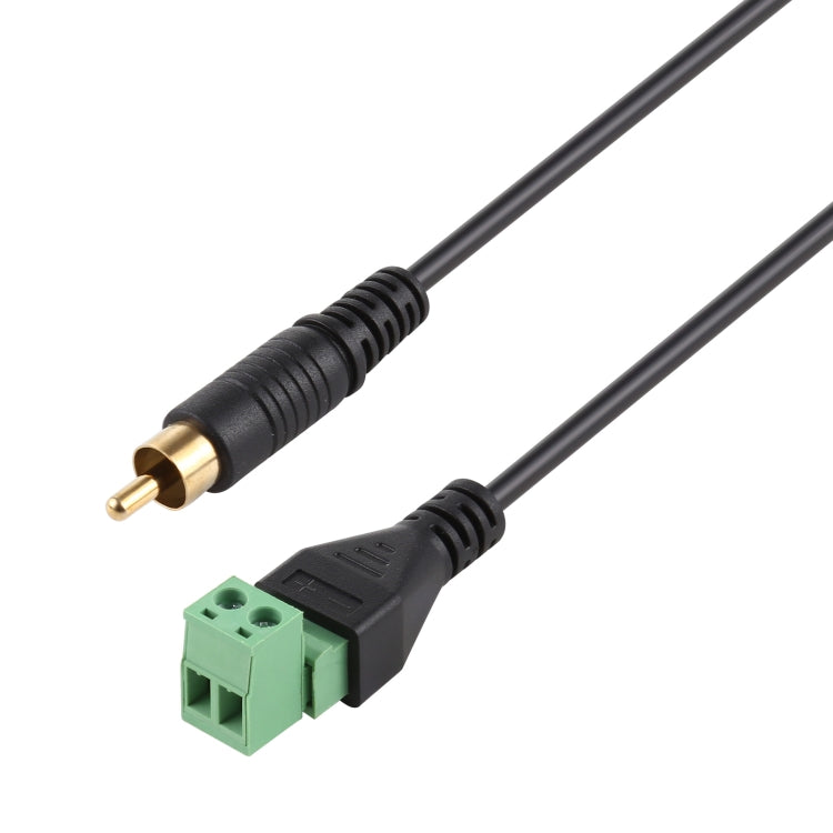 Câble adaptateur de connexion sans soudure RCA mâle plaqué or vers bornes enfichables 2 broches, longueur : 30 cm, RCA mâle