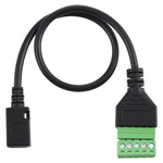 Câble adaptateur de connexion sans soudure Micro USB femelle vers bornes enfichables 5 broches, longueur : 30 cm, Micro USB femelle
