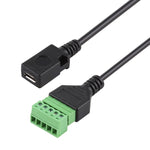 Câble adaptateur de connexion sans soudure Micro USB femelle vers bornes enfichables 5 broches, longueur : 30 cm, Micro USB femelle