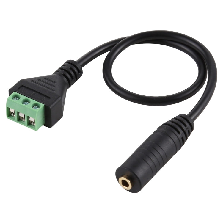 Câble adaptateur sans soudure, connecteur femelle 3,5 mm vers bornes enfichables 3 broches, longueur : 30 cm, femelle 3,5 mm vers 3 broches