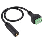 Câble adaptateur sans soudure, connecteur femelle 3,5 mm vers bornes enfichables 3 broches, longueur : 30 cm, femelle 3,5 mm vers 3 broches