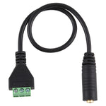 Câble adaptateur sans soudure, connecteur femelle 3,5 mm vers bornes enfichables 3 broches, longueur : 30 cm, femelle 3,5 mm vers 3 broches