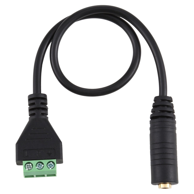 Câble adaptateur sans soudure, connecteur femelle 3,5 mm vers bornes enfichables 3 broches, longueur : 30 cm, femelle 3,5 mm vers 3 broches