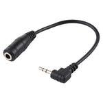 Câble adaptateur convertisseur audio stéréo AUX jack femelle 3,5 mm vers prise mâle 2,5 mm à angle droit, longueur : 14 cm
