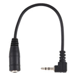 Câble adaptateur convertisseur audio stéréo AUX jack femelle 3,5 mm vers prise mâle 2,5 mm à angle droit, longueur : 14 cm
