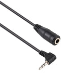 Câble adaptateur convertisseur audio stéréo AUX jack femelle 3,5 mm vers prise mâle 2,5 mm à angle droit, longueur : 14 cm