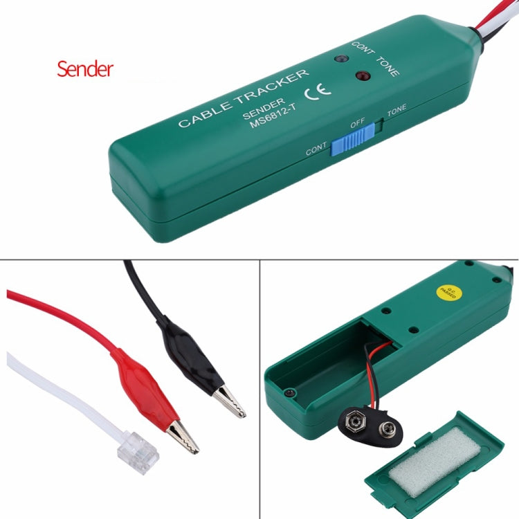 Traceur de câble de ligne téléphonique BSIDE MS6812 RJ11 & RJ45, comprenant émetteur et récepteur, MS6812