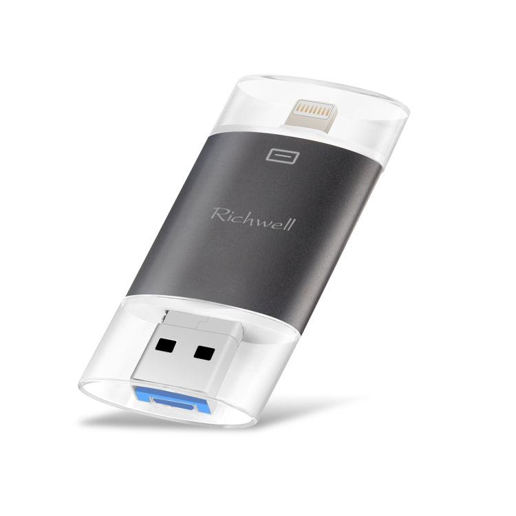 Clé USB Richwell 3 en 1 128 Go Type-C + 8 broches + USB 3.0 en métal à double couvercle coulissant avec fonction OTG