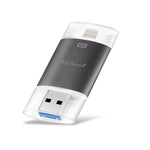 Clé USB Richwell 3 en 1 128 Go Type-C + 8 broches + USB 3.0 en métal à double couvercle coulissant avec fonction OTG