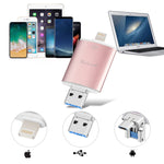Clé USB Richwell 3 en 1 128 Go Type-C + 8 broches + USB 3.0 en métal à double couvercle coulissant avec fonction OTG