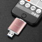 Clé USB Richwell 3 en 1 128 Go Type-C + 8 broches + USB 3.0 en métal à double couvercle coulissant avec fonction OTG
