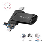 Clé USB métallique Richwell 3 en 1 32 Go Type-C + Micro USB + USB 3.0 avec fonction OTG