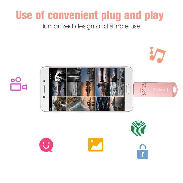 Clé USB métallique Richwell 3 en 1 32 Go Type-C + Micro USB + USB 3.0 avec fonction OTG