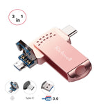 Clé USB métallique Richwell 3 en 1 32 Go Type-C + Micro USB + USB 3.0 avec fonction OTG