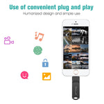 Richwell 16G Type-C + 8 broches + USB 3.0 Disque Flash Métallique Push-pull avec Fonction OTG